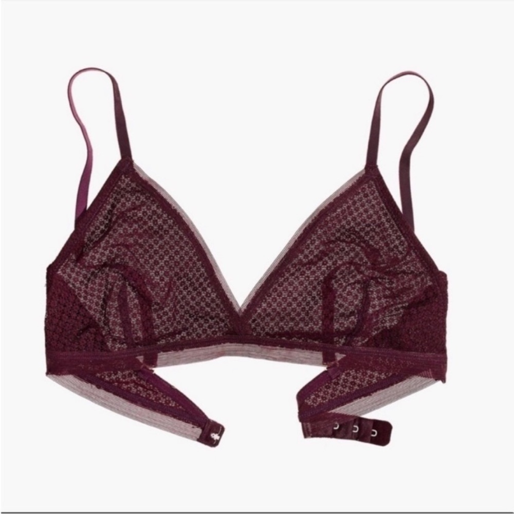 Madewell geo lace bra / bralette maroon xl